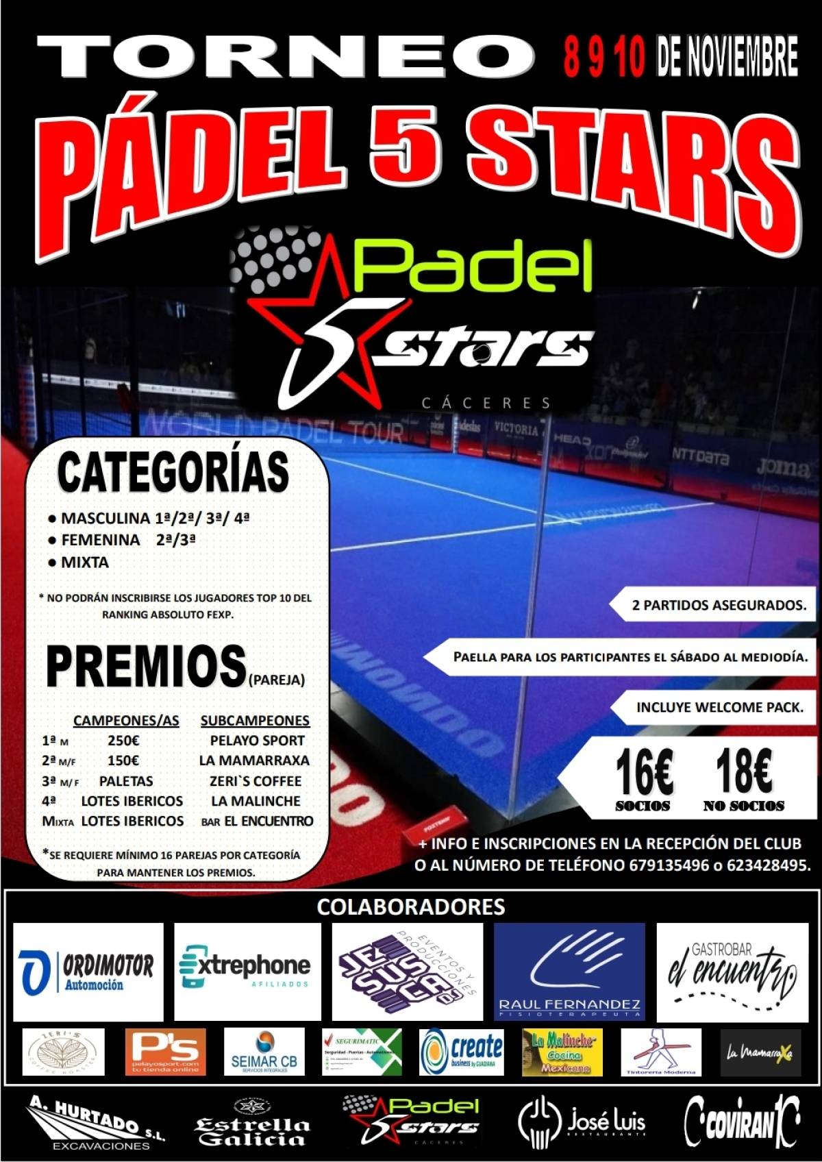 ¡TORNEO PADEL 5 STARS!